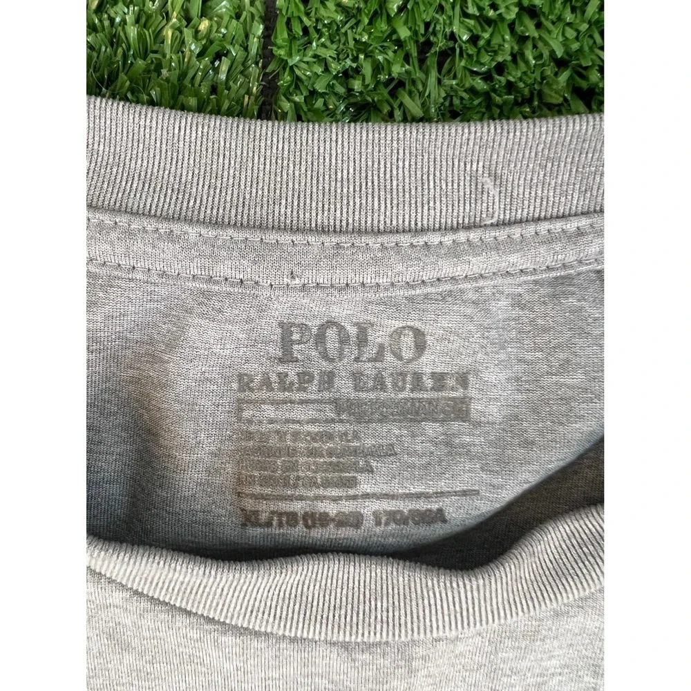 Polo Ralph Lauren Mens SM/YXL Performance Big Pony Graphic T-Shirt Heather Grey‎